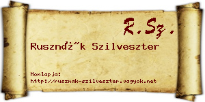 Rusznák Szilveszter névjegykártya