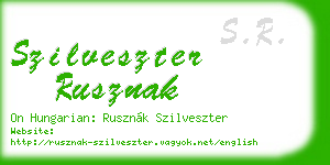 szilveszter rusznak business card