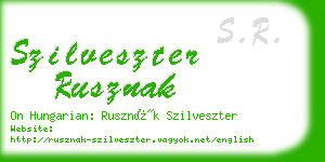 szilveszter rusznak business card